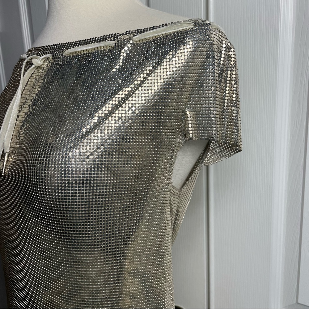 Vintage Paco Rabanne Metallic Silver Chainmail Top - Picture 6 of 17